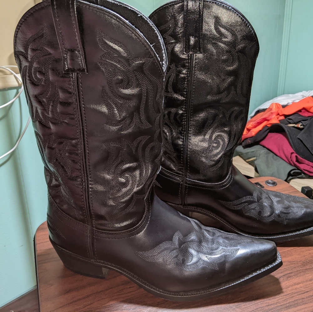 Men's Black Western Boots Laredo 'Hawk' Size 9.5
